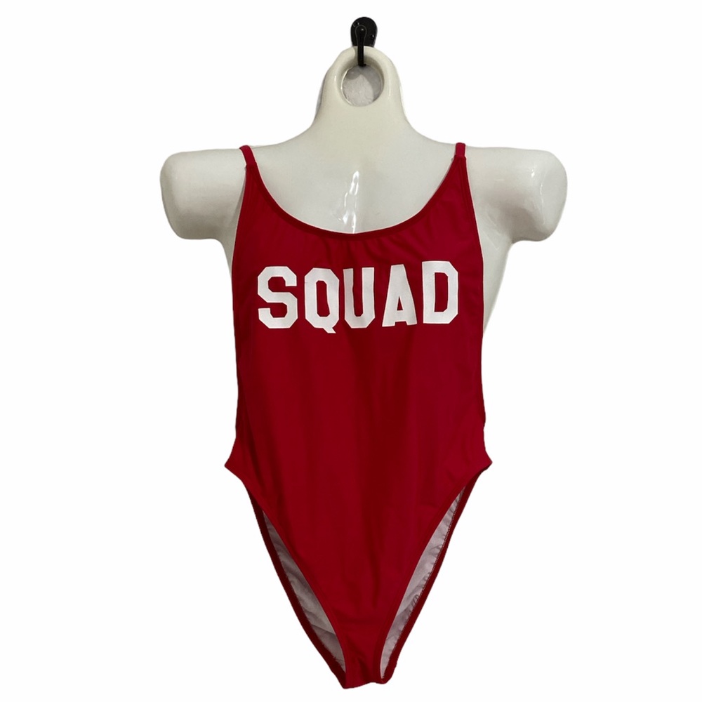 Dippin’ Daisy’s SQUAD red one piece swimsuit high leg